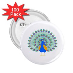 Peacock T-shirtwhite Look Calm Peacock 28 T-shirt (1) 2.25  Buttons (100 pack) 