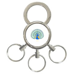 Peacock T-shirtwhite Look Calm Peacock 28 T-shirt (1) 3-Ring Key Chain