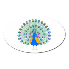 Peacock T-shirtwhite Look Calm Peacock 28 T-shirt (1) Oval Magnet