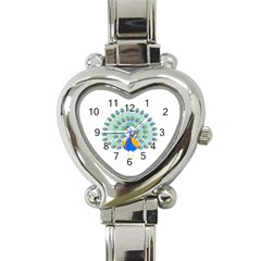 Peacock T-shirtwhite Look Calm Peacock 28 T-shirt (1) Heart Italian Charm Watch