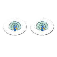 Peacock T-shirtwhite Look Calm Peacock 28 T-shirt (1) Cufflinks (oval) by EnriqueJohnson