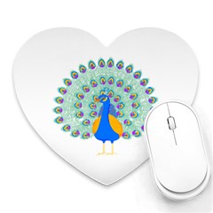 Peacock T-shirtwhite Look Calm Peacock 28 T-shirt (1) Heart Mousepad