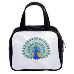 Peacock T-shirtwhite Look Calm Peacock 28 T-shirt (1) Classic Handbag (Two Sides)