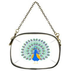 Peacock T-shirtwhite Look Calm Peacock 28 T-shirt (1) Chain Purse (one Side) by EnriqueJohnson