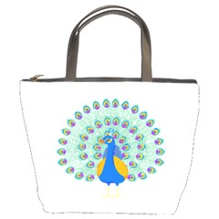 Peacock T-shirtwhite Look Calm Peacock 28 T-shirt (1) Bucket Bag