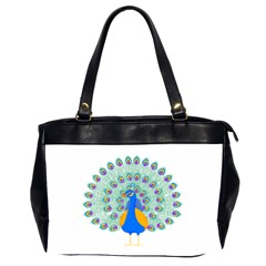 Peacock T-shirtwhite Look Calm Peacock 28 T-shirt (1) Oversize Office Handbag (2 Sides)