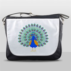 Peacock T-shirtwhite Look Calm Peacock 28 T-shirt (1) Messenger Bag