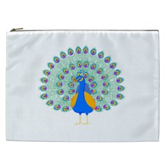 Peacock T-shirtwhite Look Calm Peacock 28 T-shirt (1) Cosmetic Bag (xxl) by EnriqueJohnson