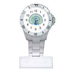 Peacock T-shirtwhite Look Calm Peacock 28 T-shirt (1) Plastic Nurses Watch