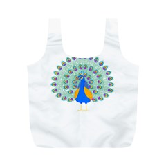 Peacock T-shirtwhite Look Calm Peacock 28 T-shirt (1) Full Print Recycle Bag (M)