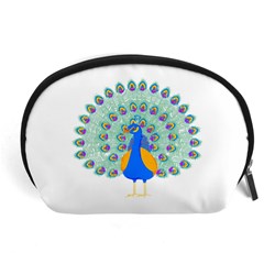 Peacock T-shirtwhite Look Calm Peacock 28 T-shirt (1) Accessory Pouch (Large)