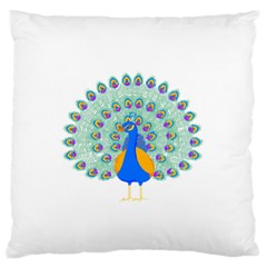 Peacock T-shirtwhite Look Calm Peacock 28 T-shirt (1) Large Premium Plush Fleece Cushion Case (one Side) by EnriqueJohnson