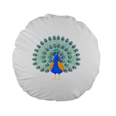 Peacock T-shirtwhite Look Calm Peacock 28 T-shirt (1) Standard 15  Premium Flano Round Cushions