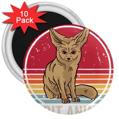 Fennec Fox T- Shirt Fennec Fox Is My Spirit Animal T- Shirt 3  Magnets (10 Pack)  by ZUXUMI