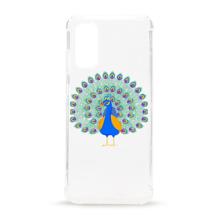 Peacock T-shirtwhite Look Calm Peacock 28 T-shirt (1) Samsung Galaxy S20 6.2 Inch TPU UV Case