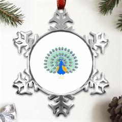 Peacock T-shirtwhite Look Calm Peacock 28 T-shirt (1) Metal Small Snowflake Ornament