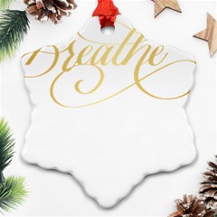 Breathe T- Shirt Breathe In Gold T- Shirt (1) Snowflake Ornament (two Sides) by JamesGoode