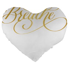 Breathe T- Shirt Breathe In Gold T- Shirt (1) Large 19  Premium Flano Heart Shape Cushions by JamesGoode