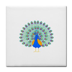 Peacock T-shirtwhite Look Calm Peacock 28 T-shirt (1) Tile Coaster by EnriqueJohnson