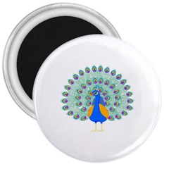 Peacock T-shirtwhite Look Calm Peacock 28 T-shirt (1) 3  Magnets