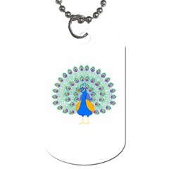 Peacock T-shirtwhite Look Calm Peacock 28 T-shirt (1) Dog Tag (one Side) by EnriqueJohnson