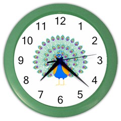 Peacock T-shirtwhite Look Calm Peacock 28 T-shirt (1) Color Wall Clock by EnriqueJohnson