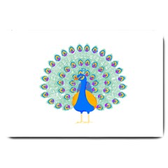 Peacock T-shirtwhite Look Calm Peacock 28 T-shirt (1) Large Doormat by EnriqueJohnson