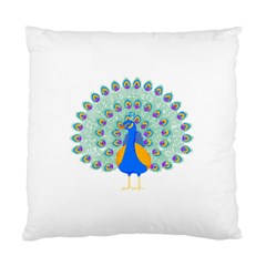 Peacock T-shirtwhite Look Calm Peacock 28 T-shirt (1) Standard Cushion Case (one Side) by EnriqueJohnson