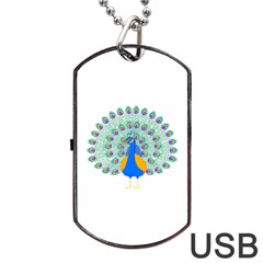 Peacock T-shirtwhite Look Calm Peacock 28 T-shirt (1) Dog Tag Usb Flash (two Sides) by EnriqueJohnson