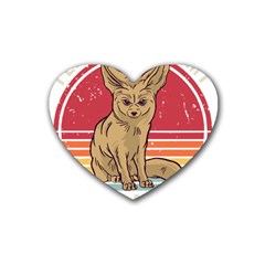 Fennec Fox T- Shirt Fennec Fox Is My Spirit Animal T- Shirt Rubber Heart Coaster (4 Pack) by ZUXUMI