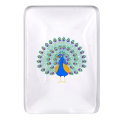 Peacock T-shirtwhite Look Calm Peacock 28 T-shirt (1) Rectangular Glass Fridge Magnet (4 Pack) by EnriqueJohnson