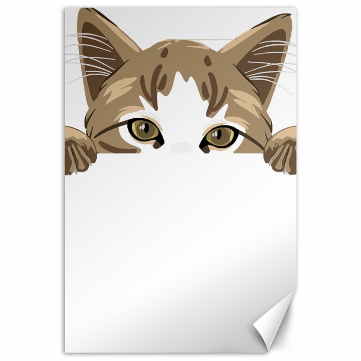 Peeking Cat T-shirtpeeking Cute Cat T-shirt Canvas 24  x 36 