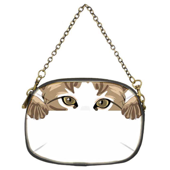 Peeking Cat T-shirtpeeking Cute Cat T-shirt Chain Purse (Two Sides)