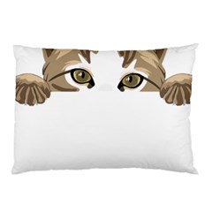 Peeking Cat T-shirtpeeking Cute Cat T-shirt Pillow Case by EnriqueJohnson