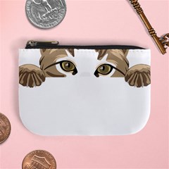 Peeking Cat T-shirtpeeking Cute Cat T-shirt Mini Coin Purse by EnriqueJohnson