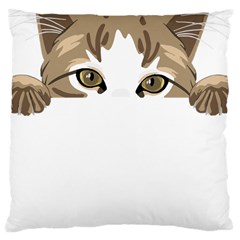 Peeking Cat T-shirtpeeking Cute Cat T-shirt Large Cushion Case (two Sides) by EnriqueJohnson