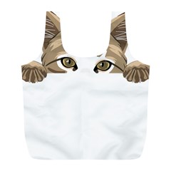 Peeking Cat T-shirtpeeking Cute Cat T-shirt Full Print Recycle Bag (l) by EnriqueJohnson