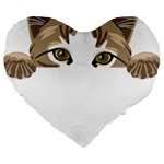 Peeking Cat T-shirtpeeking Cute Cat T-shirt Large 19  Premium Flano Heart Shape Cushions Front