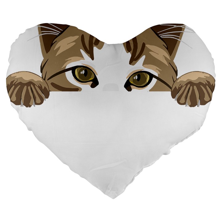 Peeking Cat T-shirtpeeking Cute Cat T-shirt Large 19  Premium Flano Heart Shape Cushions