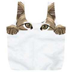 Peeking Cat T-shirtpeeking Cute Cat T-shirt Full Print Recycle Bag (xxl) by EnriqueJohnson