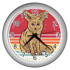 Fennec Fox T- Shirt Im Really A Fennec Fox T- Shirt Wall Clock (silver) by ZUXUMI