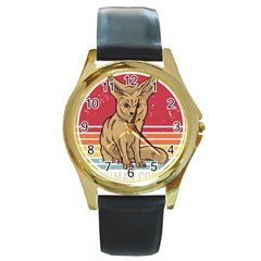 Fennec Fox T- Shirt Im Really A Fennec Fox T- Shirt Round Gold Metal Watch by ZUXUMI