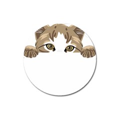 Peeking Cat T-shirtpeeking Cute Cat T-shirt Magnet 3  (round) by EnriqueJohnson