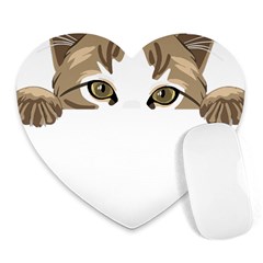 Peeking Cat T-shirtpeeking Cute Cat T-shirt Heart Mousepad by EnriqueJohnson