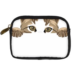 Peeking Cat T-shirtpeeking Cute Cat T-shirt Digital Camera Leather Case by EnriqueJohnson