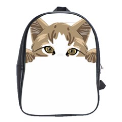 Peeking Cat T-shirtpeeking Cute Cat T-shirt School Bag (large) by EnriqueJohnson