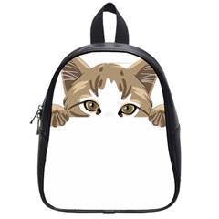 Peeking Cat T-shirtpeeking Cute Cat T-shirt School Bag (small) by EnriqueJohnson