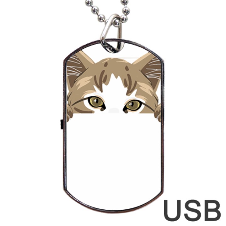 Peeking Cat T-shirtpeeking Cute Cat T-shirt Dog Tag USB Flash (One Side)