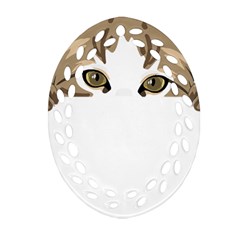 Peeking Cat T-shirtpeeking Cute Cat T-shirt Ornament (oval Filigree)