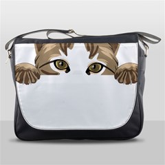 Peeking Cat T-shirtpeeking Cute Cat T-shirt Messenger Bag by EnriqueJohnson